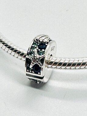NEW Authentic PANDORA Pave Tropical Starfish & Shell Clip Charm 791678C01